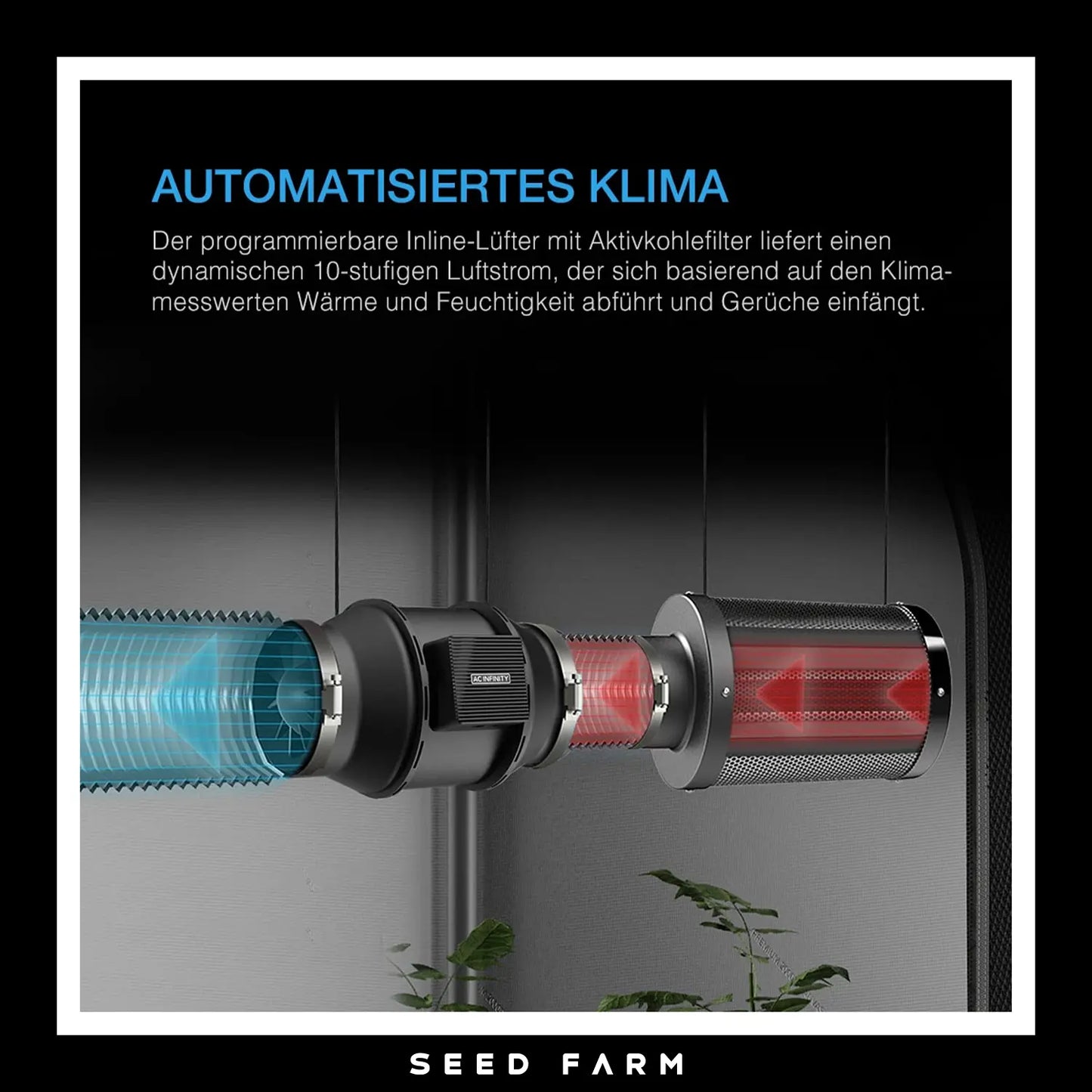 AC Infinity, Advanced Grow Zelt Pro, 90x90x180cm, 3 Pflanzen, Klima