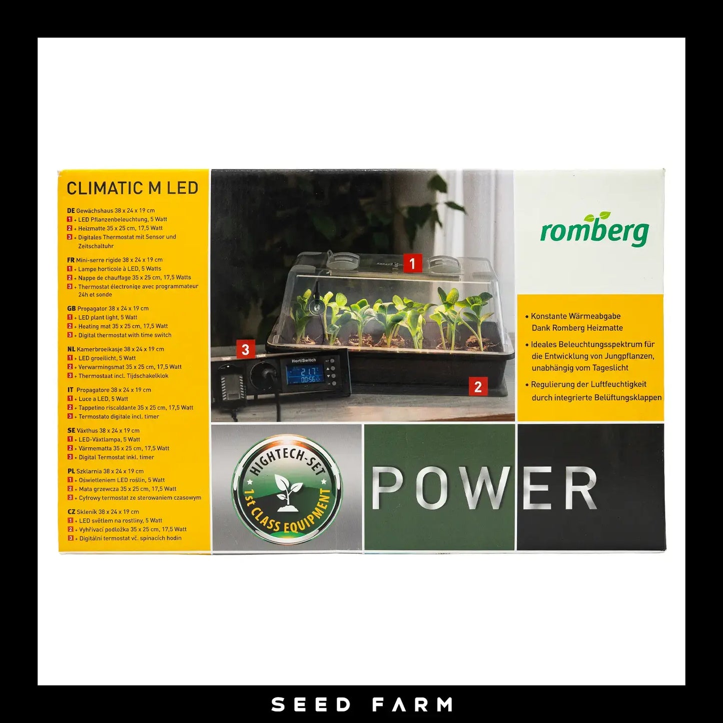 Romberg Climatic M LED Gewächshaus, Vorderansicht