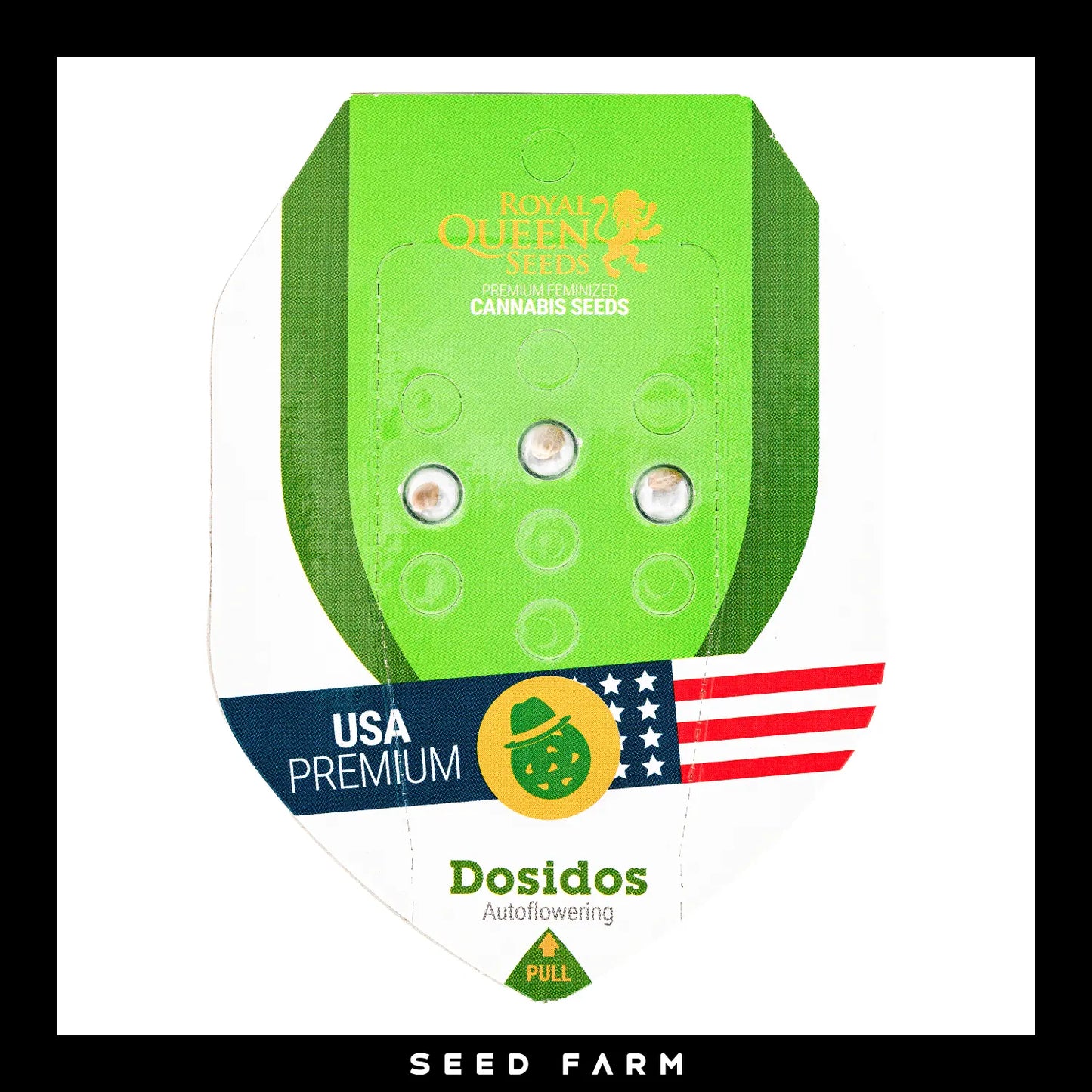 Royal Queen Seeds Dosidos, automatic Cannabis Samen, 3 Stück, Vorderansicht