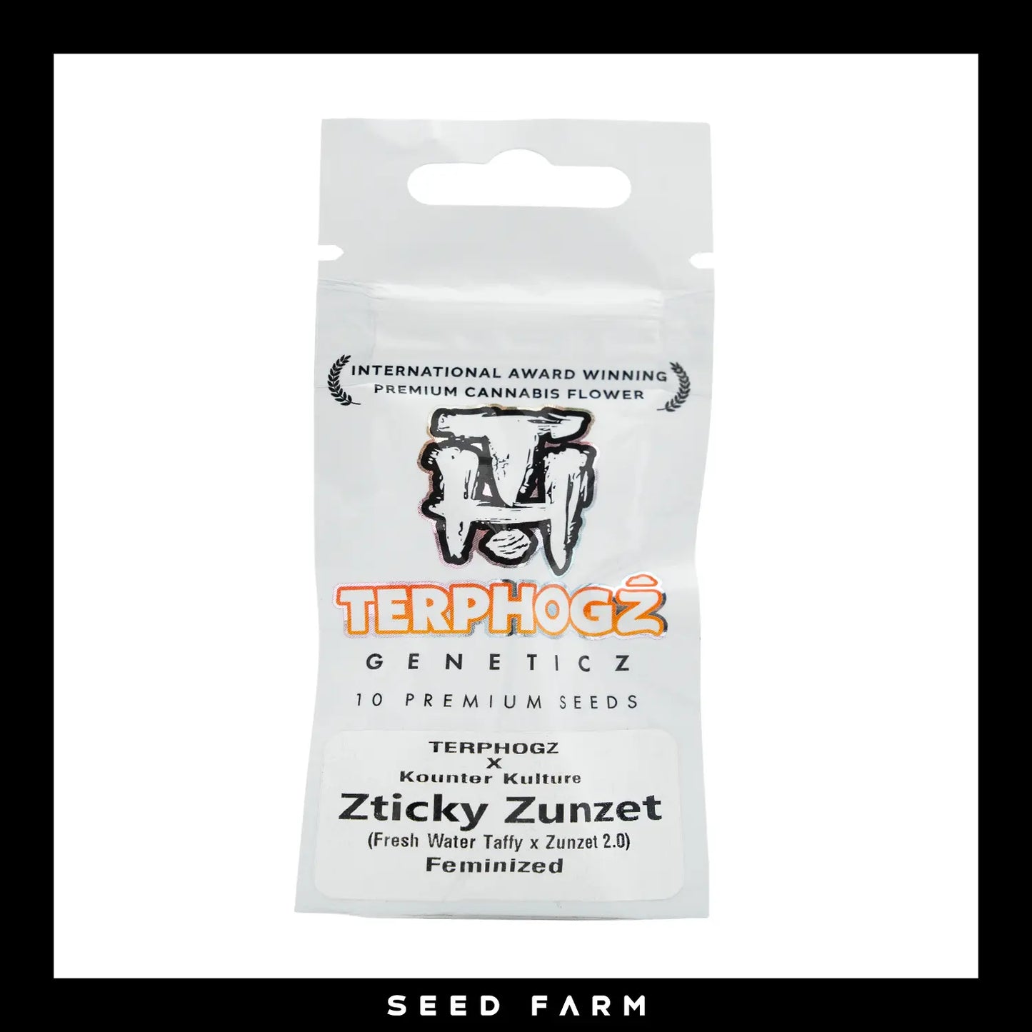Terphogz, Zticky Zunzet, Feminisiert, 10 Seeds, Verpackung, Vorderansicht
