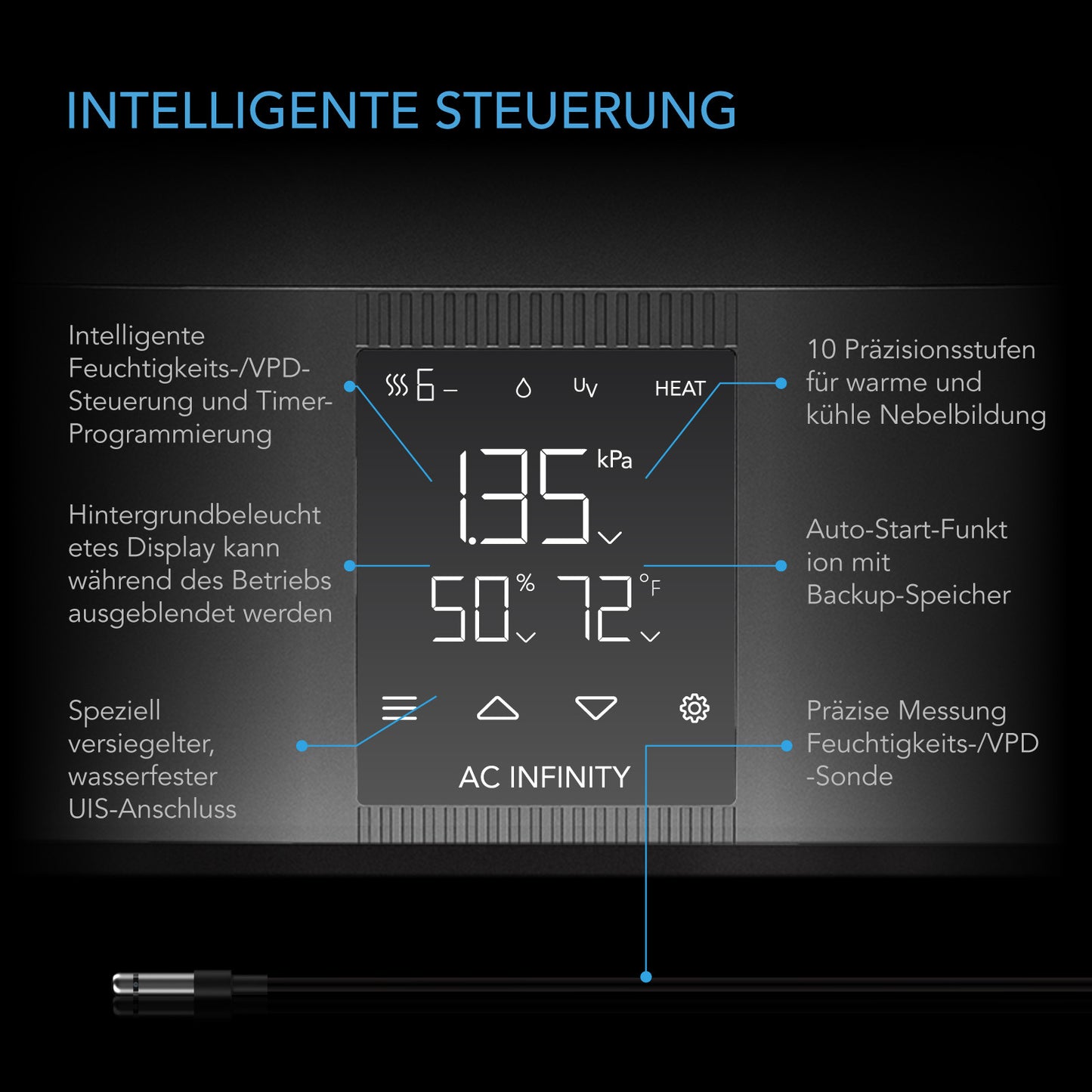AC Infinity - Cloudforge T5 Warm/Kalt-Nebel VPD Luftbefeuchter | 9L