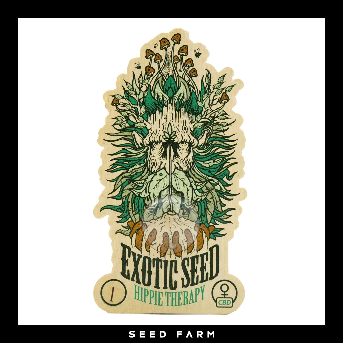 Exotic Seed, Hippy Therapie, feminisierte CBD Cannabis Samen, 1 Stück, Vorderansicht